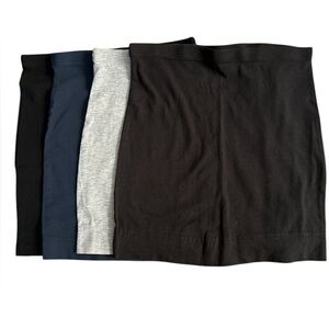 H&M Set of Four Mini Skirts in Black (2), Gray, and Blue
